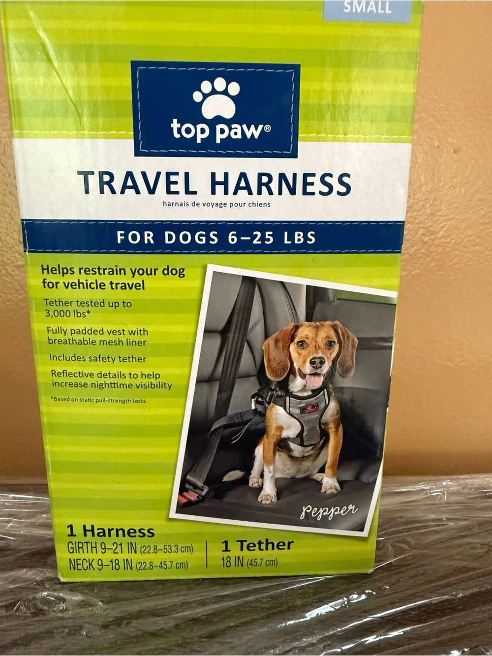 NIB Top Paw Small Travel Dog Harness in Gray for 6–25 lbs